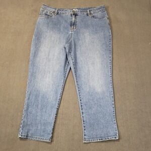 Style & Co Curvy Capri Jeans Womens 16 Blue Medium Wash Stretch Denim